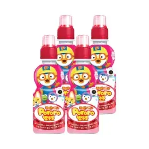 4 chai nước trái cây Pororo vị dâu 235ml