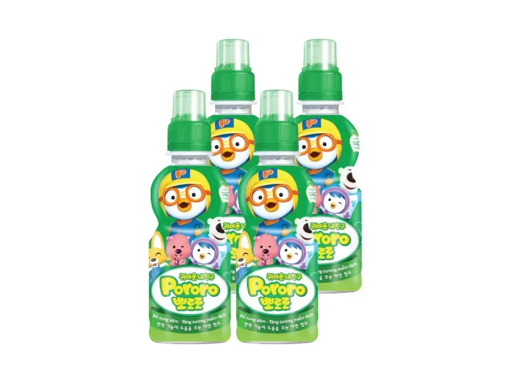 4 chai nước trái cây Pororo vị táo 235ml 4 chai nước trái cây Pororo vị táo 235ml