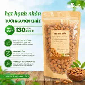 500gr Hạnh nhân tươi CAOFOOD nhập khẩu chính ngạch từ Mỹ - dùng nấu sữa, nấu cháo, ngũ cốc dinh dưỡng