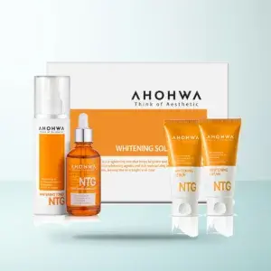 Bao bì Bộ Dưỡng Sáng Đều Màu Da Toàn Diện Ahohwa NTG White Solution Set (Bộ 4 món) chính hãng