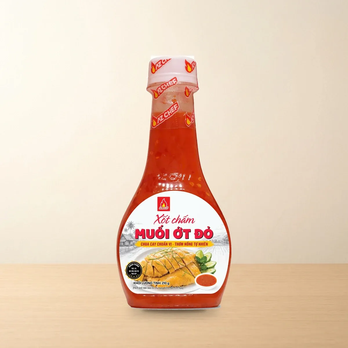 Bao bì Xốt Chấm Muối Ớt Đỏ AZ Chef Chai 210 g chính hãng Bao bì Xốt Chấm Muối Ớt Đỏ AZ Chef Chai 210 g chính hãng