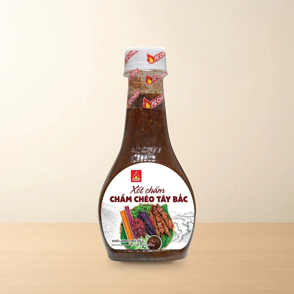 Bao bì Xốt Chấm Chẩm Chéo Tây Bắc AZ Chef Chai 210 g chính hãng Bao bì Xốt Chấm Chẩm Chéo Tây Bắc AZ Chef Chai 210 g chính hãng