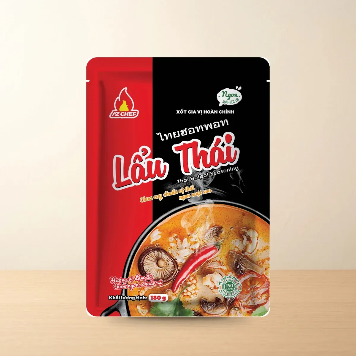 Bao bì Xốt Gia Vị Hoàn Chỉnh Lẩu Thái AZ Chef Gói 180 g chính hãng Bao bì Xốt Gia Vị Hoàn Chỉnh Lẩu Thái AZ Chef Gói 180 g chính hãng
