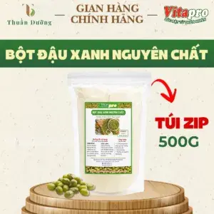 Bột Đậu Xanh Nguyên Chất Vitapro 500G - Không Đường - Dạng Túi Zip - Thanh Nhiệt, Dinh Dưỡng