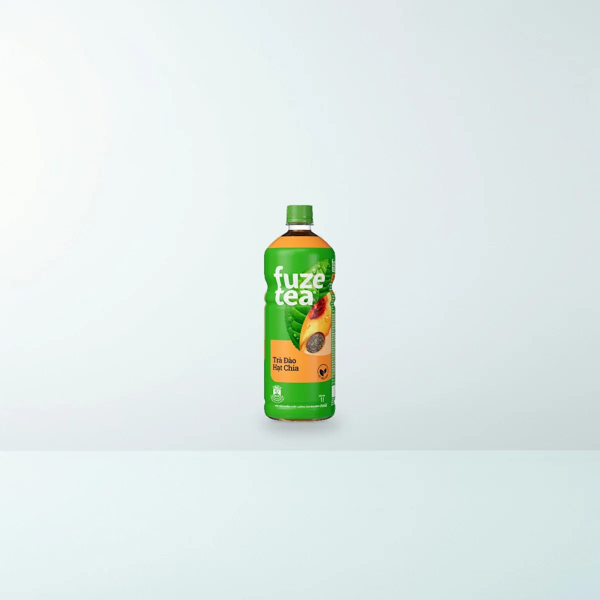 Thực Phẩm Bổ Sung: Trà Đào Và Hạt Chia Fuze Tea Chai Nhựa PET 1 L — Ảnh chụp bao bì sản phẩm thực tế (giữ nguyên độ phân giải gốc) Thực Phẩm Bổ Sung: Trà Đào Và Hạt Chia Fuze Tea Chai Nhựa PET 1 L — Ảnh chụp bao bì sản phẩm thực tế (giữ nguyên độ phân giải gốc)