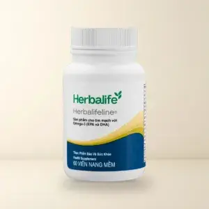 Lọ Thực Phẩm Bảo Vệ Sức Khỏe Herbalifeline 60 viên nang mềm nhãn sóng vàng và xanh đậm