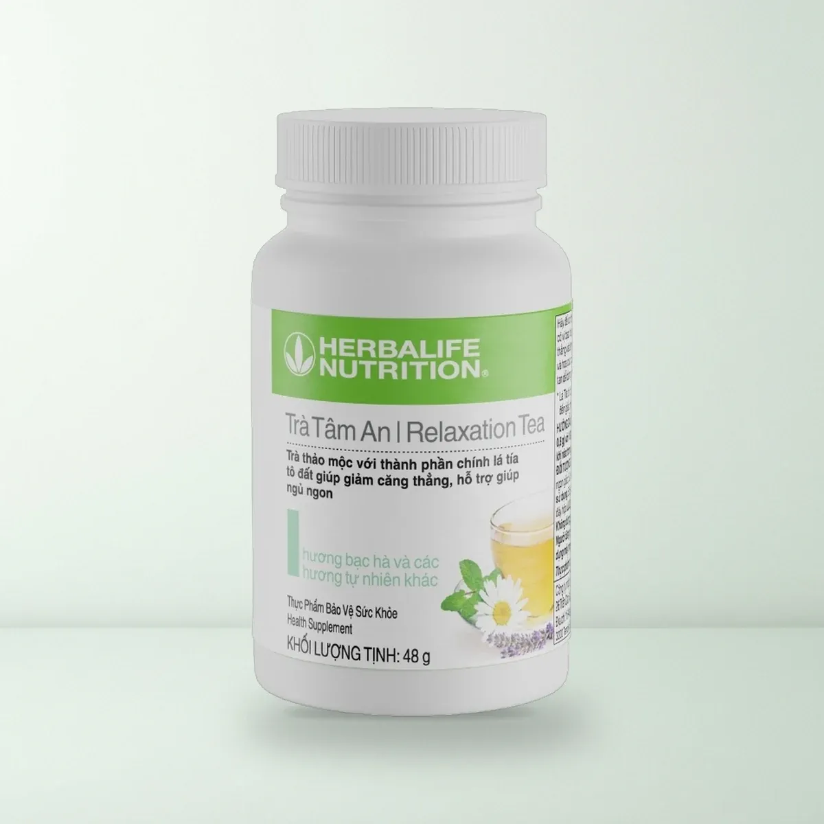 Herbalife Relaxation Tea – Peppermint Flavor (48 g) Lọ Thực Phẩm Bảo Vệ Sức Khỏe Trà Tâm An Herbalife hương bạc hà thảo mộc 48g