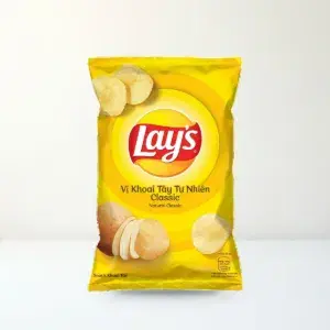 Bao bì mặt trước Snack Khoai Tây Lay's Vị Khoai Tây Tự Nhiên Classic Gói 29 g chính hãng Lay's