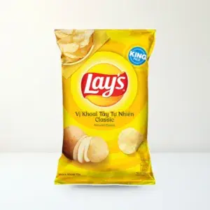 Bao bì mặt trước Snack Khoai Tây Lay's Vị Khoai Tây Tự Nhiên Classic Gói 53 g chính hãng Lay's
