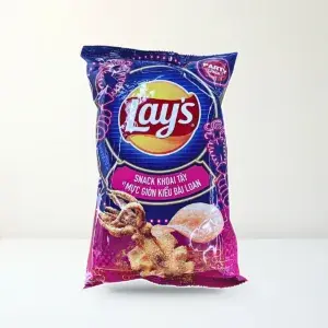 Bao bì mặt trước Snack Khoai Tây Lay's Vị Mực Giòn Kiểu Đài Loan Gói 88 g chính hãng Lay's