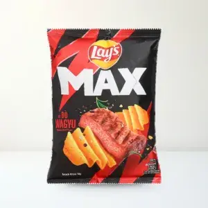Bao bì mặt trước Snack Khoai Tây Lay's Max Vị Bò Wagyu Gói 42 g chính hãng Lay's