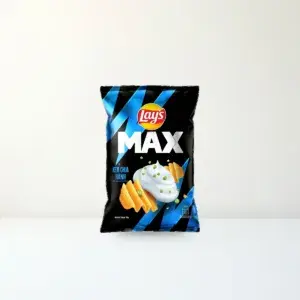 Bao bì mặt trước Snack Khoai Tây Lay's Max Vị Kem Chua Hành Gói 42 g chính hãng Lay's