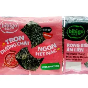 Lốc 3 gói rong biển ăn liền Bibigo vị truyền thống muối hồng Himalaya 4g