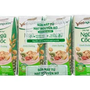 Lốc 4 hộp thức uống ngũ cốc dinh dưỡng ít đường Việt Ngũ Cốc 180ml
