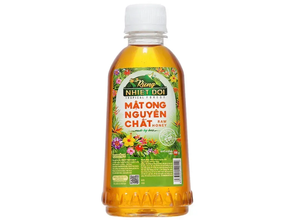 Mật ong nguyên chất Rừng Nhiệt Đới chai 300g Mật ong nguyên chất Rừng Nhiệt Đới chai 300g