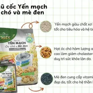 Ngũ cốc yến mạch óc chó & mè đen Xuân An bịch 400g