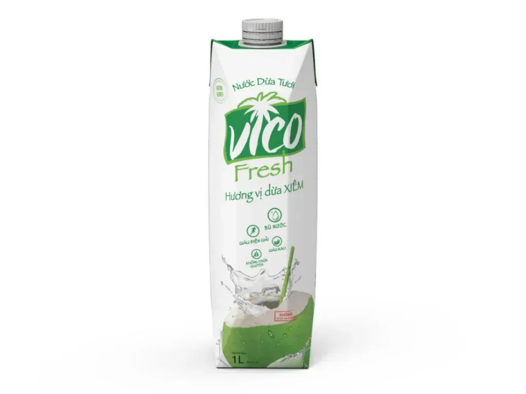 Nuoc dua xiem xanh Vico Fresh 1 lit Nước dừa xiêm xanh Vico Fresh 1 lít
