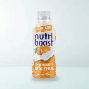 Thực Phẩm Bổ Sung: Thức Uống Từ Sữa Chua Nutriboost Kiểu Hy Lạp Hương Cam Chai Nhựa PET 170 ml — Ảnh sản phẩm chính hãng