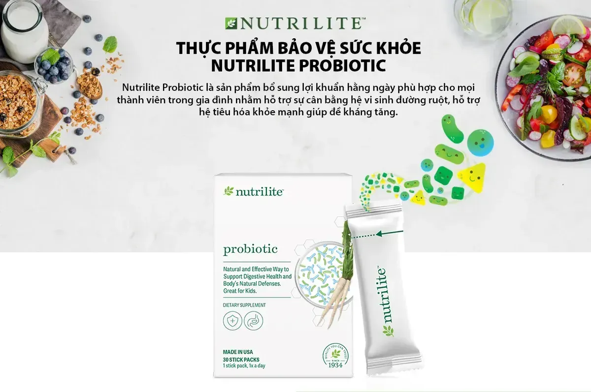 Nutrilite Probiotic – Bổ sung lợi khuẩn, hỗ trợ tiêu hóa khỏe mạnh 720605 Nutrilite Probiotic – Bổ sung lợi khuẩn, hỗ trợ tiêu hóa khỏe mạnh 720605