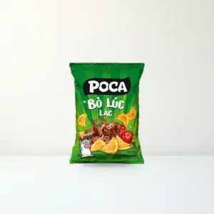 Bao bì mặt trước Snack Poca Vị Bò Lúc Lắc Gói 32 g chính hãng Poca