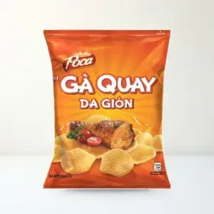 Bao bì mặt trước Snack Poca Vị Gà Quay Da Giòn Gói 60 g chính hãng Poca