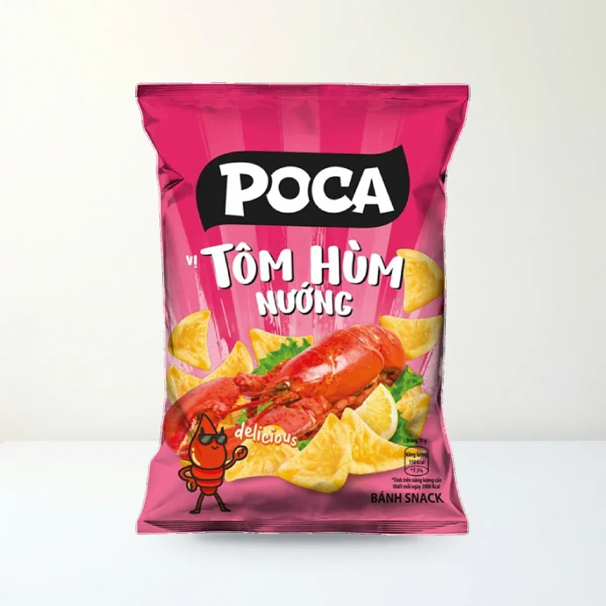 Bao bì mặt trước Snack Poca Vị Tôm Hùm Nướng Gói 60 g chính hãng Poca Bao bì mặt trước Snack Poca Vị Tôm Hùm Nướng Gói 60 g chính hãng Poca