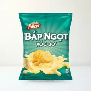 Bao bì mặt trước Snack Poca Partyz Vị Bắp Ngọt Xốc Bơ Gói 60 g chính hãng Poca