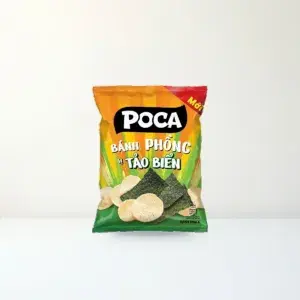 Bao bì mặt trước Bánh Phồng Poca Vị Tảo Biển Gói 60 g chính hãng Poca