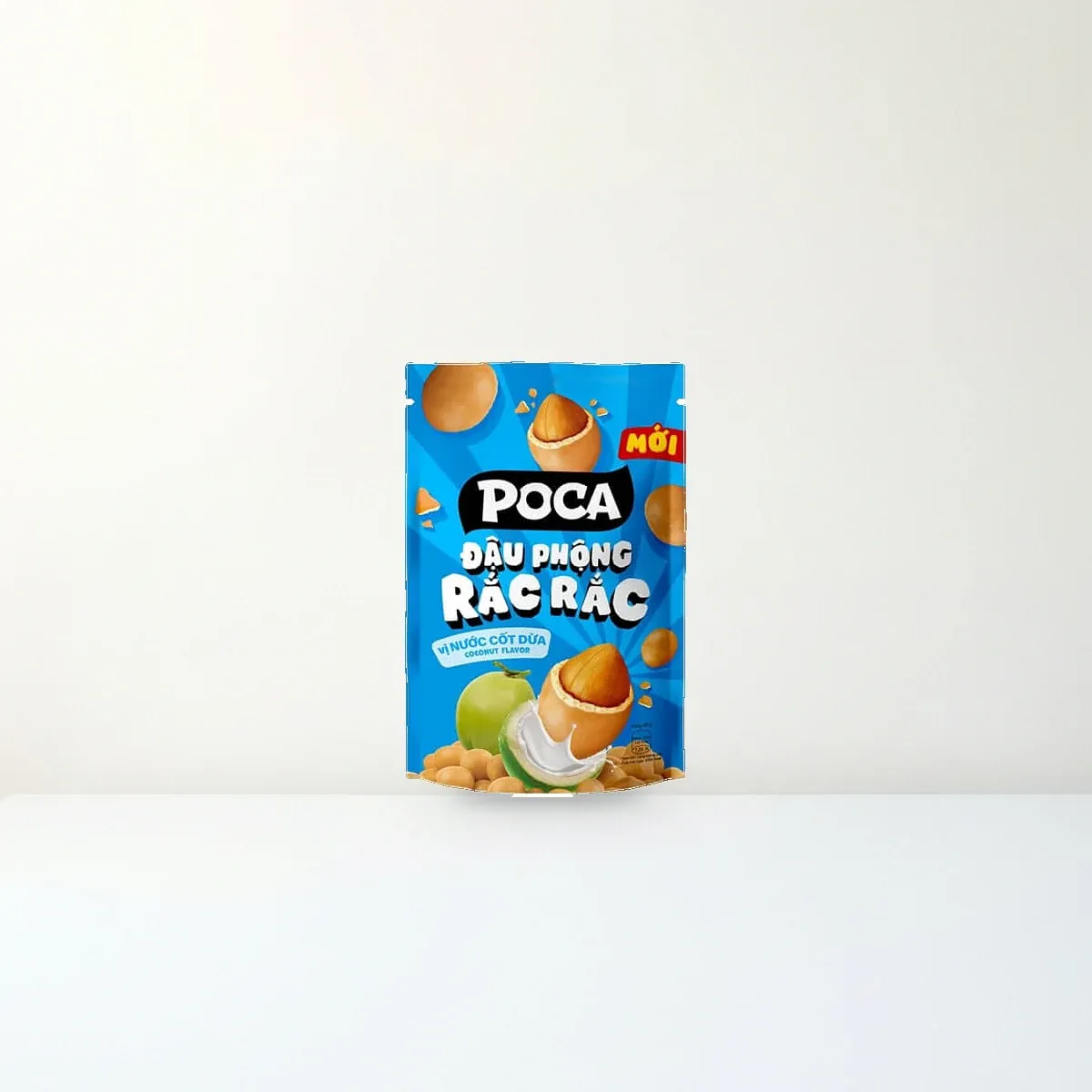 Bao bì mặt trước Đậu Phộng Rắc Rắc Poca Nutz Vị Nước Cốt Dừa Gói 70 g chính hãng Poca Bao bì mặt trước Đậu Phộng Rắc Rắc Poca Nutz Vị Nước Cốt Dừa Gói 70 g chính hãng Poca