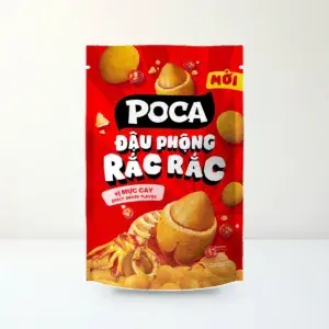 Bao bì mặt trước Đậu Phộng Rắc Rắc Poca Nutz Vị Mực Cay Gói 70 g chính hãng Poca