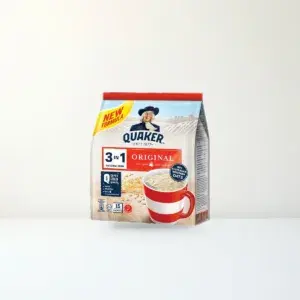 Bao bì mặt trước Thực Phẩm Bổ Sung Ngũ Cốc Yến Mạch Uống Liền Quaker 3 Trong 1 Vị Truyền Thống Túi 420 g (15 Gói x 28 g) chính hãng Quaker