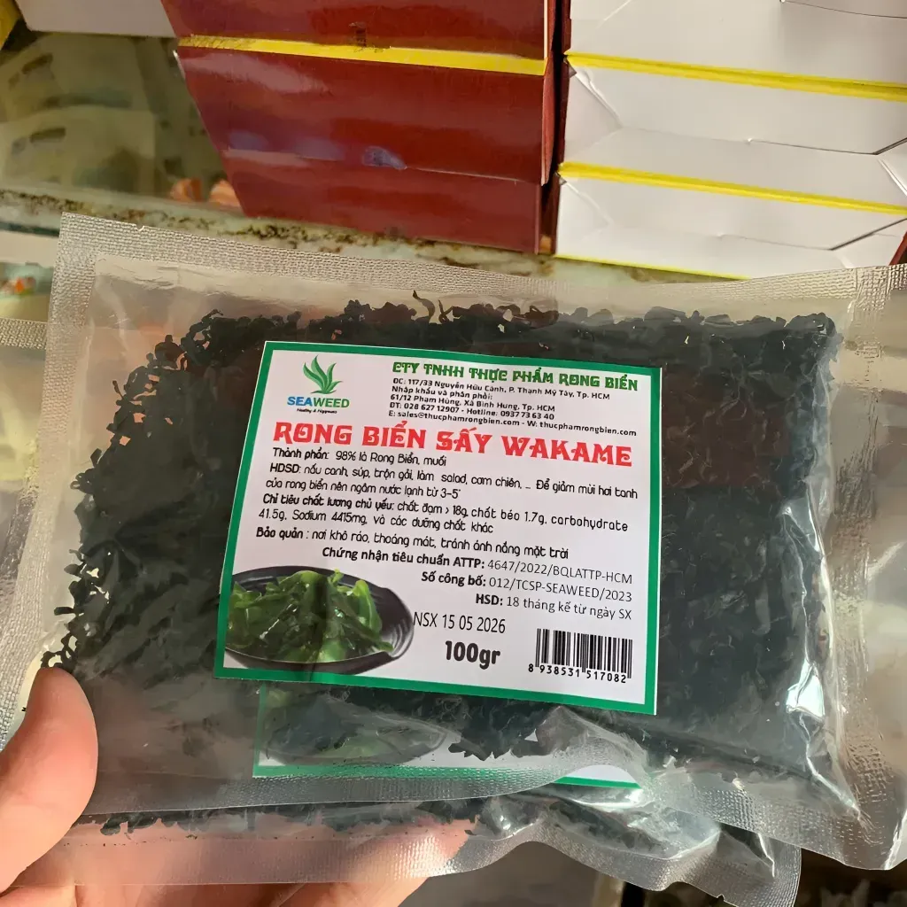 Rong biển nấu súp Nhật Bản - CUT WAKAME 100g Rong biển nấu súp Nhật Bản - CUT WAKAME 100g