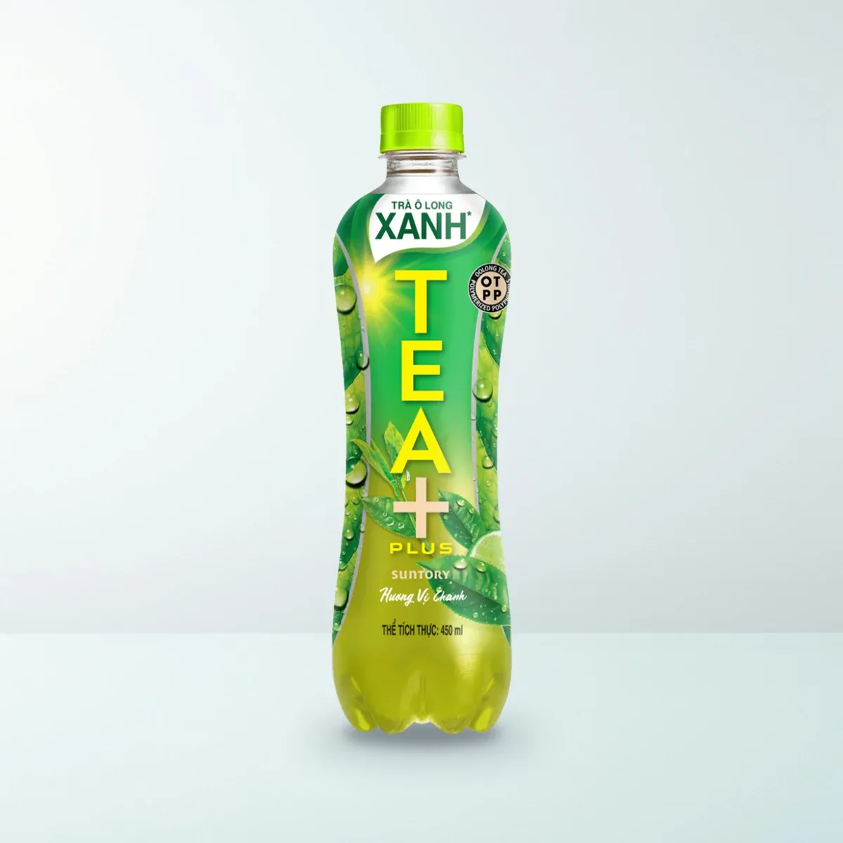 TEA+ (Plus) Lemon Flavored Green Oolong Tea (450 ml Bottle) Trà Ô Long Xanh TEA+ (Plus) Hương Vị Chanh (Chai 450 ml)
