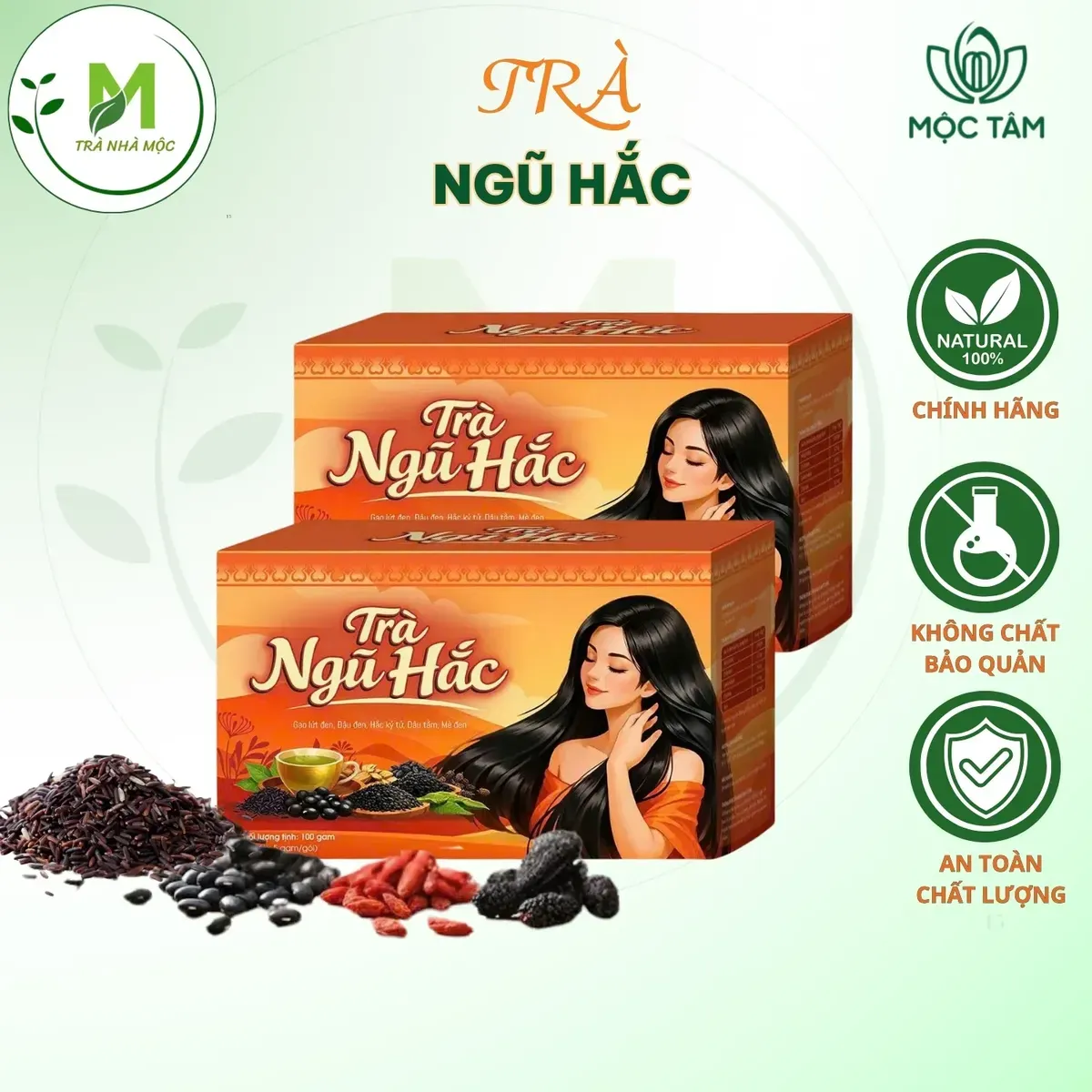 Trà Ngũ Hắc Premium- Mè Đen, Đậu Đen, Gạo Lứt Đen, Dâu Tằm, Hắc Kỉ Tử giúp bổ thận thanh lọc cơ thể, đẹp da, dưỡng tóc và làm đen tóc giúp tóc chắc khỏe ( Hộp 20 gói x 5gr) Trà Ngũ Hắc Premium- Mè Đen, Đậu Đen, Gạo Lứt Đen, Dâu Tằm, Hắc Kỉ Tử giúp bổ thận thanh lọc cơ thể, đẹp da, dưỡng tóc và làm đen tóc giúp tóc chắc khỏe ( Hộp 20 gói x 5gr)