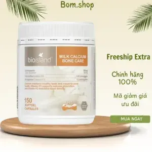Viên uống Bio Island Milk Calcium Care 150 viên - Hỗ trợ xương khỏe mạnh, bổ sung canxi tự nhiên từ sữa bò, vitamin D3 & K2.