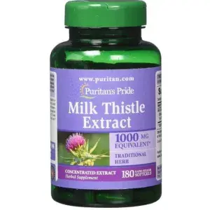 Viên Uống Bổ Gan Milk Thistle Extract Puritan’s Pride 1000mg - Hỗ Trợ Giải Độc Gan, 180 Viên, Sản Phẩm Từ Mỹ