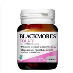 Viên uống bổ sung axit folic Blackmores Folate 500mcg 90 viên - Hỗ trợ sức khỏe sinh sản cho phụ nữ mang thai - Sản phẩm từ Úc