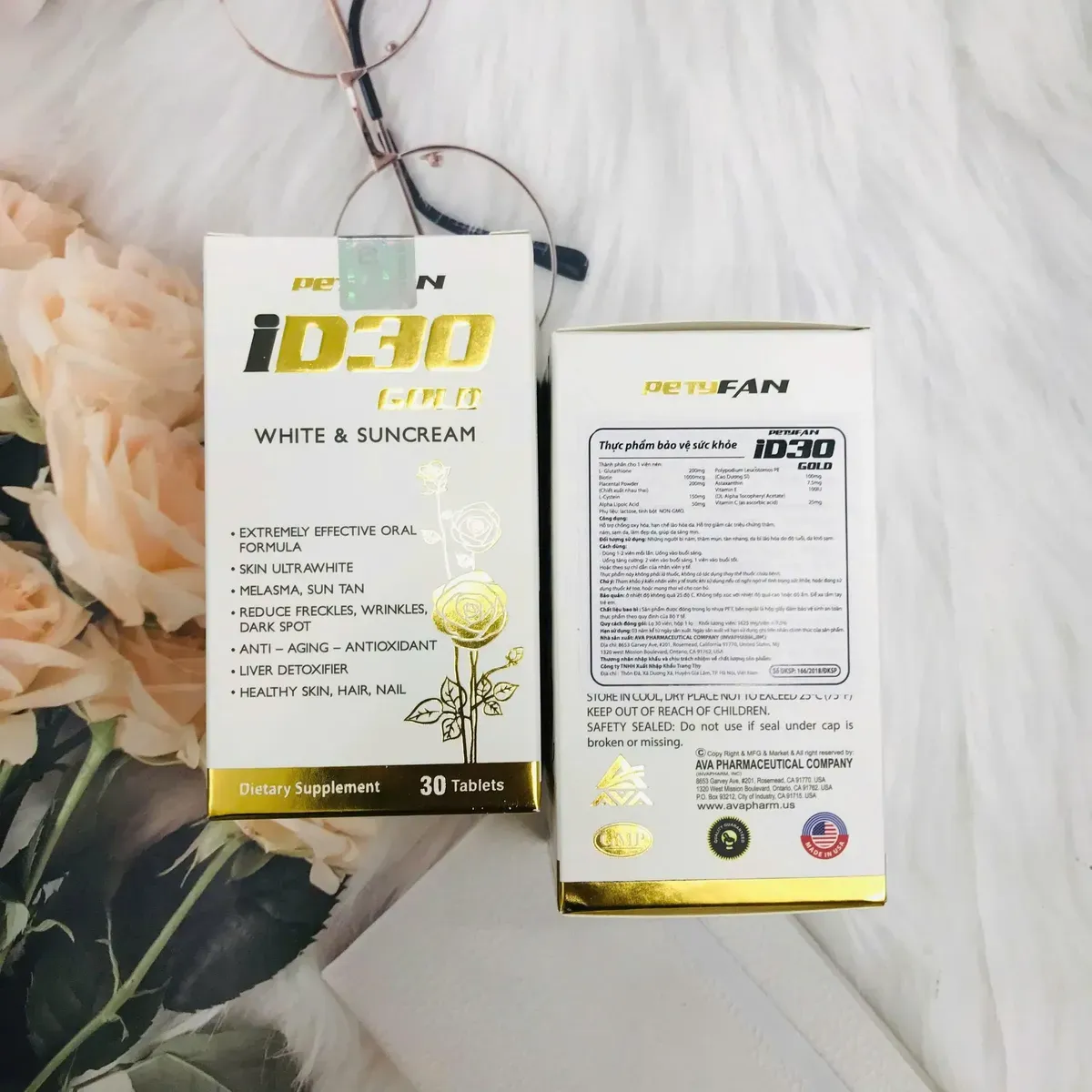 Viên Uống iD30 Gold Trắng da, chống nắng ngăn ngừa lão hóa -30 viên Viên Uống iD30 Gold Trắng da, chống nắng ngăn ngừa lão hóa -30 viên